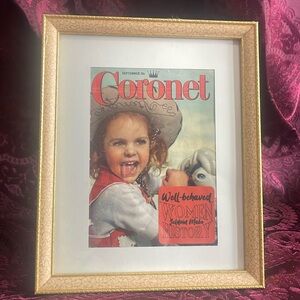 Sassy Cowgirl Retro Coronet 1950’s Vintage Magazine Cover Art Print 8x10 Frame